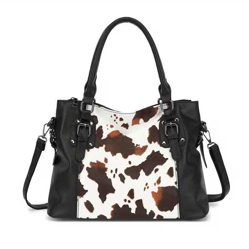 Retro Large Capacity Tote Bag for Women, Multi-Pocket Crossbody Shoulder Purse