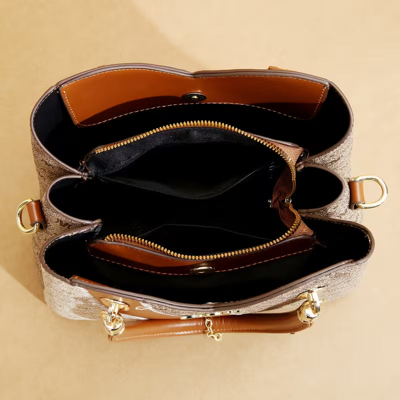 2-Piece Tote Bag Set for Women, Detachable Crossbody Purse with Clutch