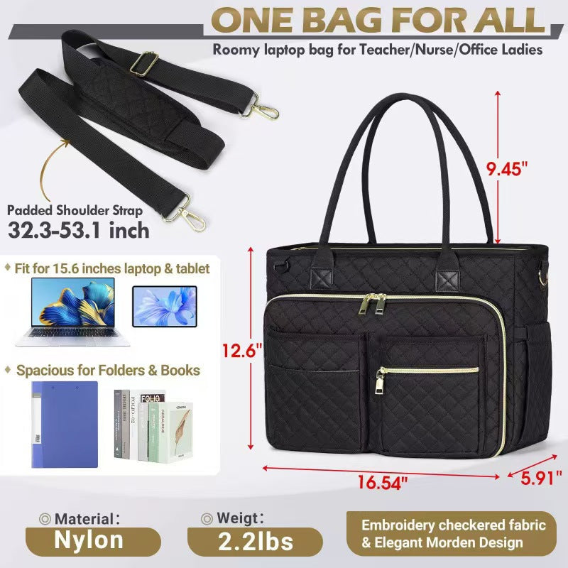 15.6" Laptop Tote Bag for Women, Insulated Work Shoulder Bag