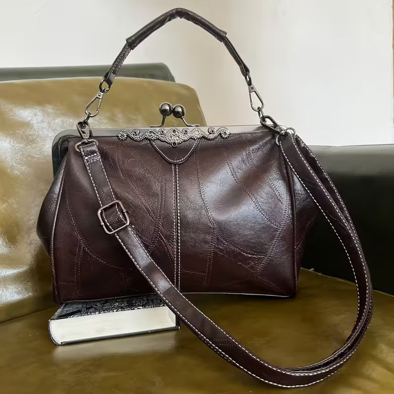 [Designer Shoulder Bag] Designer Shoulder Bag for Women - Vintage Clip Tote Style